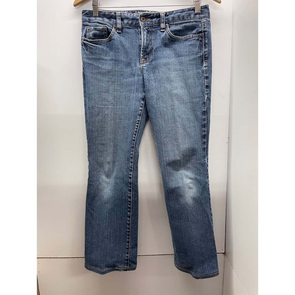 Ann Taylor Loft Original Bootcut Jeans Womens 6P Medium Wash Blue Denim Petite